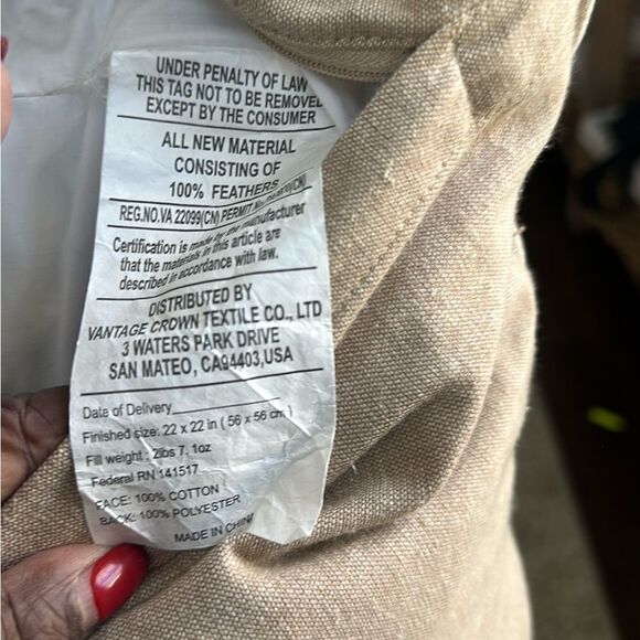 Envogue Feather Down Graphic Accent Pillow 22”x22” - Picture 5 of 6